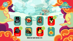 The game screen when players are currently drawing, as shown in The Jackbox Party Starter.