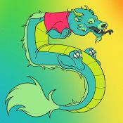 Jackbox Party Pack 10 countdown promo art, featuring the Dragon from Tee K.O. 2.[22]