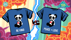 Two T-shirts censored by the Manual Censoring feature.