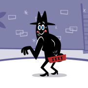 The Faker looking over his shoulder, with a red censor bar covering his butt.[3]