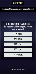 The screen the audience sees while players answer survey questions.