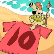Jackbox Party Pack 10 countdown promo art, featuring the Gyokuto from Tee K.O. 2.[21]