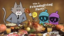 Jackbox Games Thanksgiving 2018 promo art with Mayonnaise, the Light Bulb, and the Zeeples.[12]