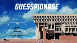 The main menu screen for Guesspionage.