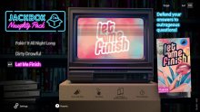 The Let Me Finish screen in The Jackbox Naughty Pack game picker.