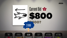 A player bidding on a piece of art.