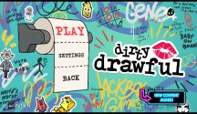 The main menu screen for Dirty Drawful, after the Naughty Pack November update.