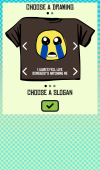 The shirt creation screen from Tee K.O., as shown in The Jackbox Party Starter.