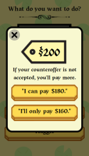 The pop-up that appears when the player decides to haggle, along with their options.