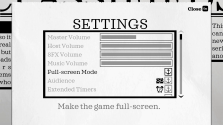 The settings screen for Joke Boat.