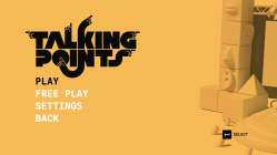 The main menu screen for Talking Points.