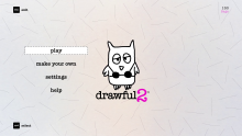 The main menu screen for Drawful 2, after the international update.
