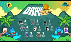 The screen while players are drawing their designs, featuring the Wheel of Enormous proportions