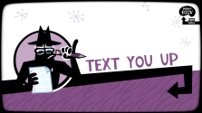 The Text You Up round screen.