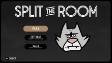 The main menu screen from Split the Room.
