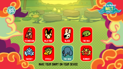 The game screen when players are in the process of creating their T-shirts, as shown in The Jackbox Party Pack 3.