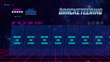 The lobby screen for Bracketeering.