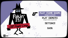 The main menu screen for Fakin' It All Night Long.