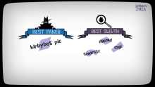 A screen revealing Best Faker and Best Sleuths.