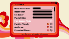 The settings screen for Fibbage 3.