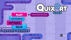 The main menu screen for Quixort.