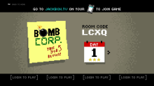 The lobby screen for Bomb Corp's The Job.