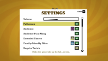 The settings screen for Quiplash 2.