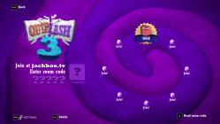 The lobby screen for Quiplash 3, taken from The Jackbox Party Starter after the QR code update.