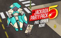 Jackbox Party Pack 5 promo art with Mayonnaise holding a giant phone for a Mad Verse City robot.[11]