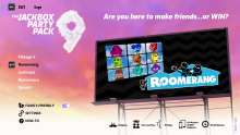 The Roomerang screen in The Jackbox Party Pack 9 game picker.