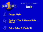 A player choosing a category.