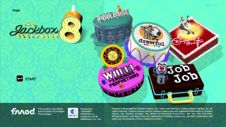 The title screen for The Jackbox Party Pack 8.