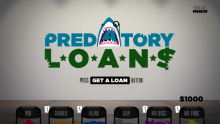 Predatory Loans screen, with a player taking a loan.