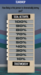 The full scale, where a player can tap one of the boxes to input their answer.