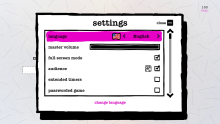 The settings screen for Drawful 2, after the international update.
