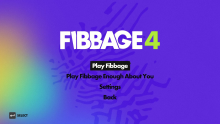 The main menu for Fibbage 4.