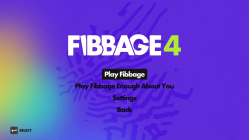 The main menu for Fibbage 4.