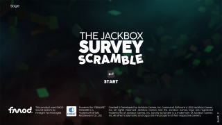 The title screen for The Jackbox Survey Scramble.
