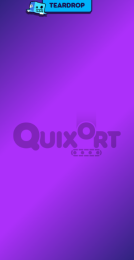 The hold up screen, with the Quixort logo on-screen.