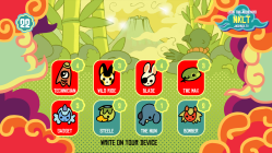 The game screen when players are currently writing slogans, as shown in The Jackbox Party Pack 3.