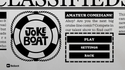 The main menu screen for Joke Boat.