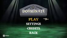 The main menu for Doominate.