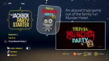 The Trivia Murder Party 2 screen in The Jackbox Party Starter game picker.