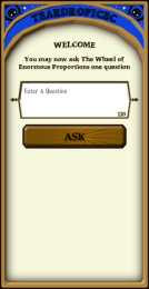A screen showing a textbox to input a question.