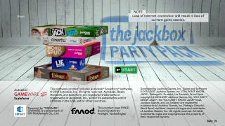 The title screen for The Jackbox Party Pack, before the Megapicker update.