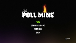 The main menu screen for The Poll Mine.