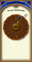 A silhouette of the Wheel, where the player's tasked to place their slices on said Wheel.