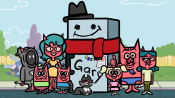 The Devil family with Gary the Fridge, as seen in a Jackbox Games Winter 2022 commercial.[12]
