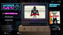 The Fakin' It All Night Long screen in The Jackbox Naughty Pack game picker.