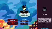 The credits screen, as shown in The Jackbox Party Starter.